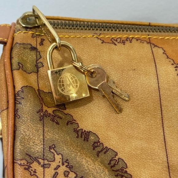 Alviero Martini 1A Classe Geo Map Men’s Travel Duffel Weekender Bag 19” FULL SET - Picture 7 of 17